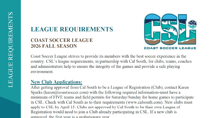 Image of League Requirements