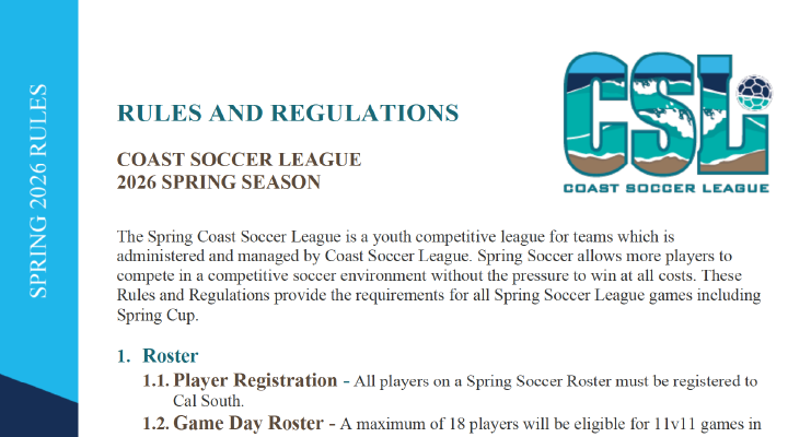 Image of CSL Spring Rules